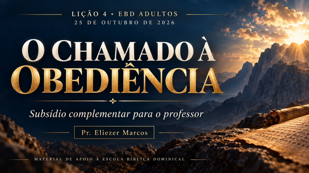 Capa da Lição 4 EBD 2026 — O Chamado à Obediência, subsídio complementar para o professor por Pr. Eliezer Marcos